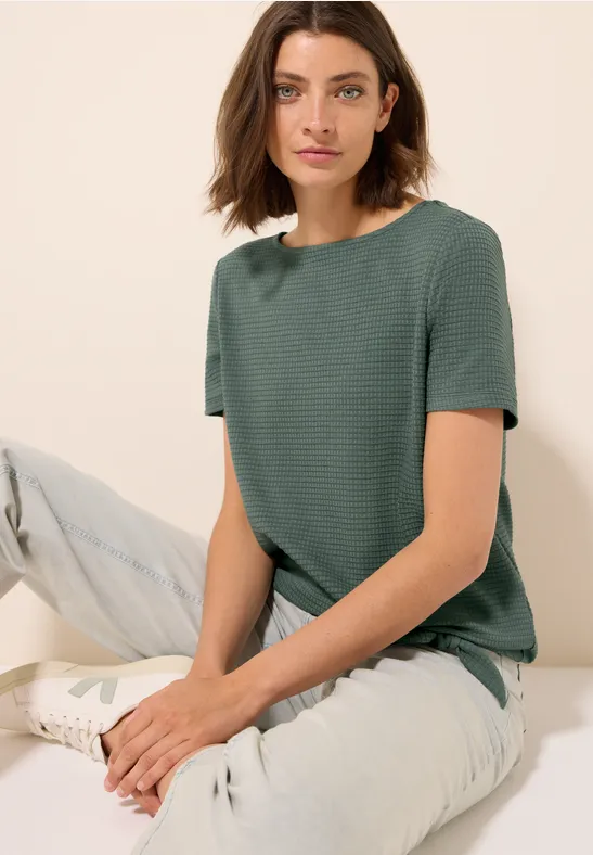 T-shirt structuré avec nœud balmy khaki