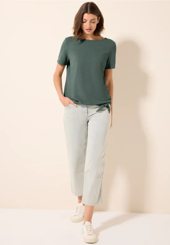 T-shirt structuré avec nœud balmy khaki