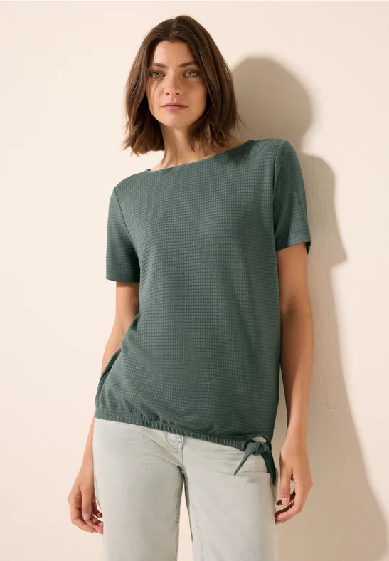 T-shirt structuré avec nœud balmy khaki