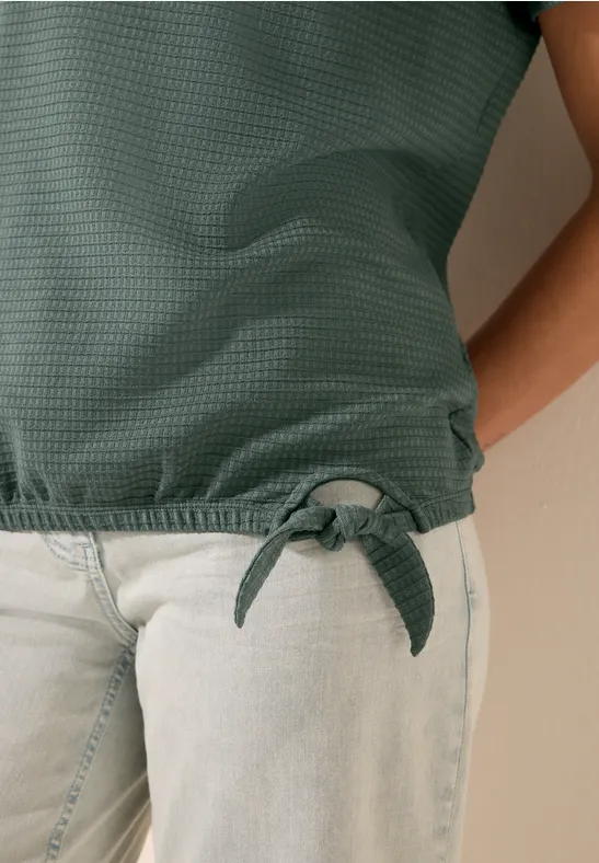 T-shirt structuré avec nœud balmy khaki