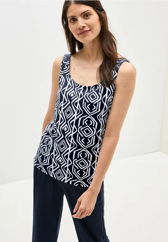 Top avec détails smocks universal blue