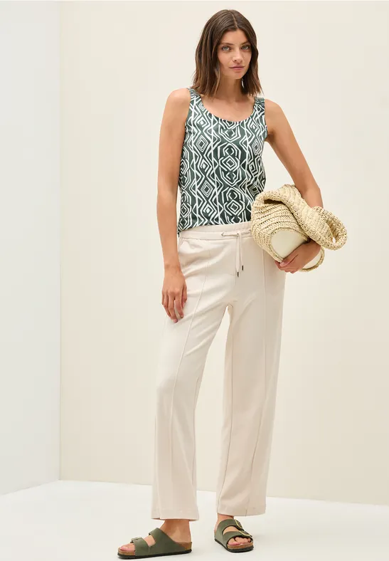 Top mit Smok-Details balmy khaki