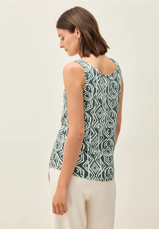 Top mit Smok-Details balmy khaki