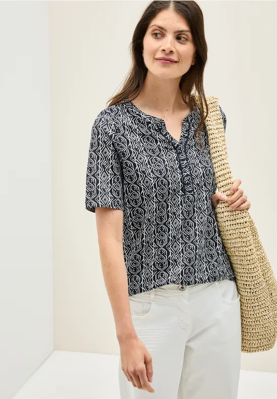 Shirt im Tunika-Look universal blue