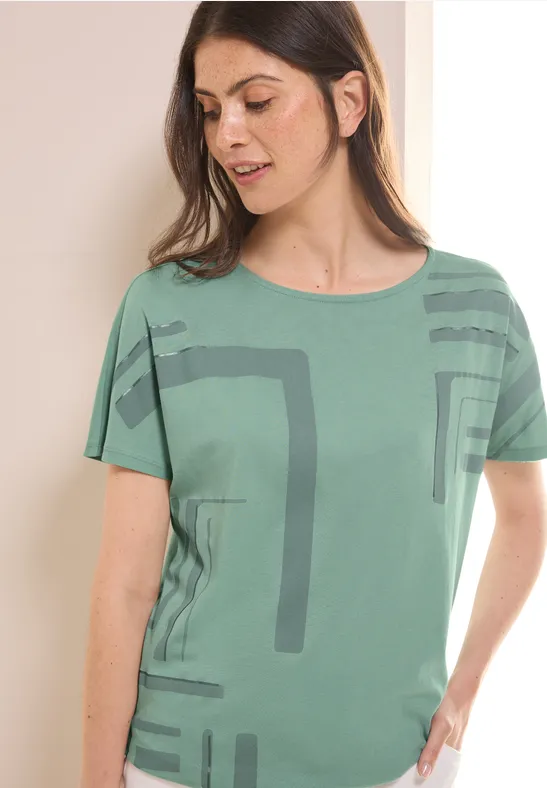 T-Shirt mit Grafik Print matcha green
