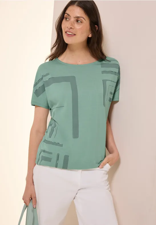 T-Shirt mit Grafik Print matcha green