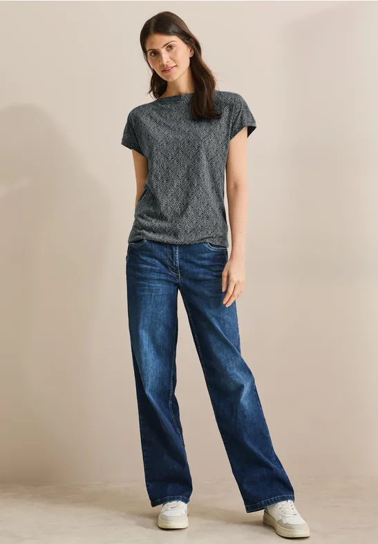 Melange-Look Shirt slate khaki melange
