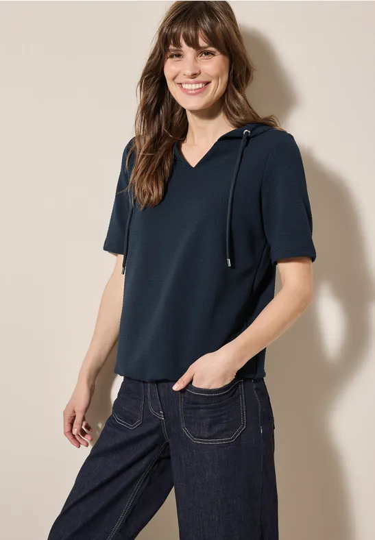 Kapuzenpullover mit Struktur universal blue