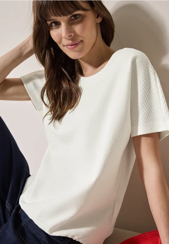 T-shirt structuré vanilla white