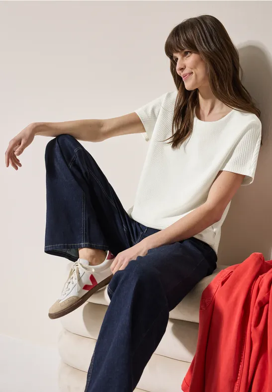 T-shirt structuré vanilla white