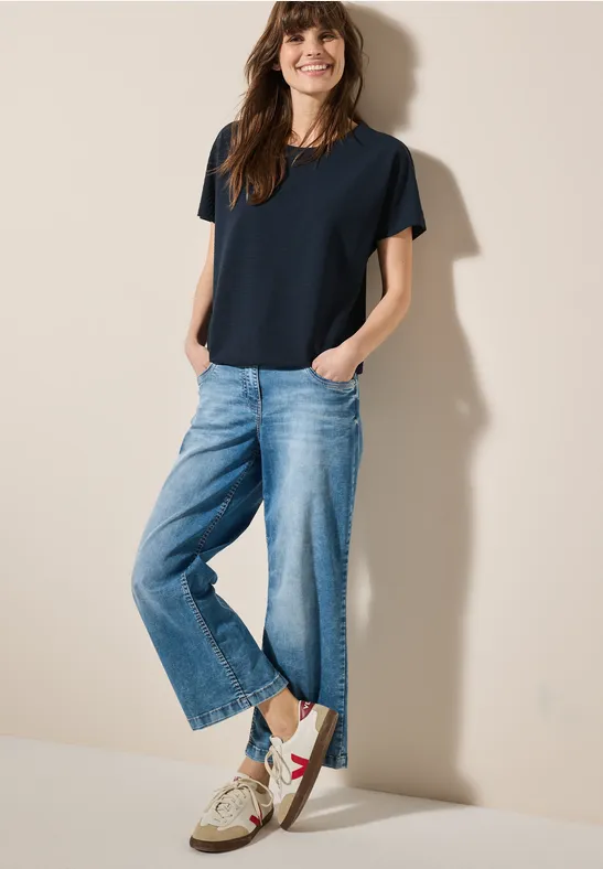 T-Shirt mit Struktur universal blue