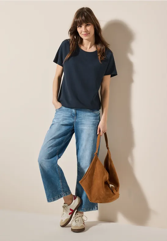 T-Shirt mit Struktur universal blue