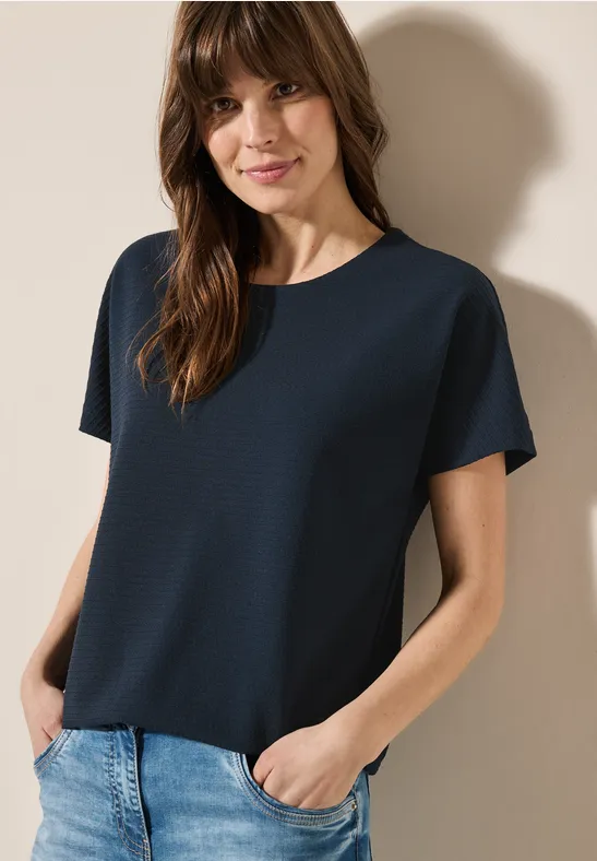 T-Shirt mit Struktur universal blue