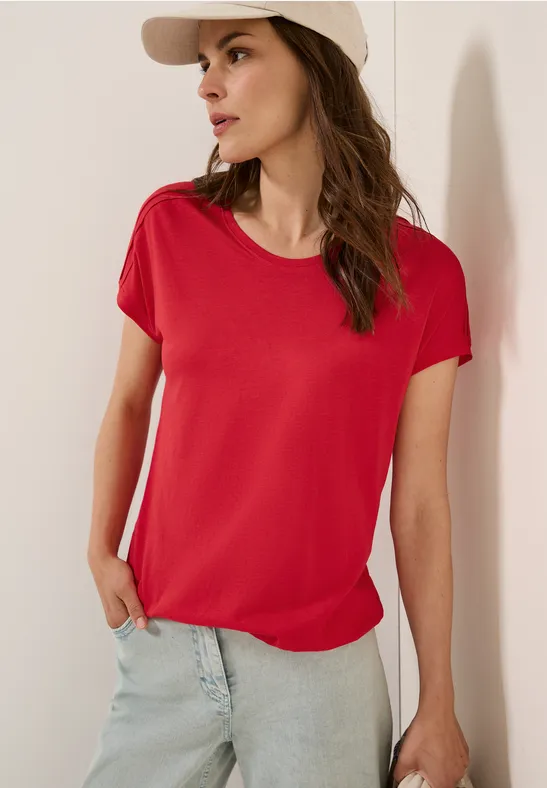 Shirt in Unifarbe glazed apple red