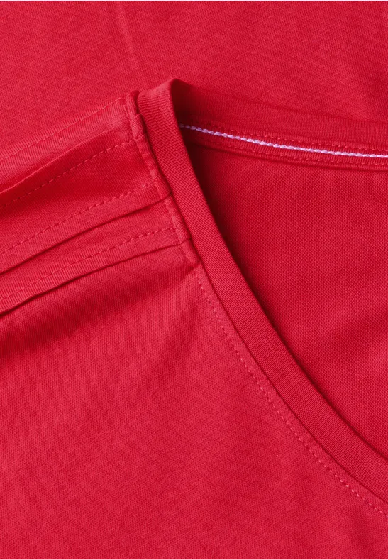 Shirt in Unifarbe glazed apple red