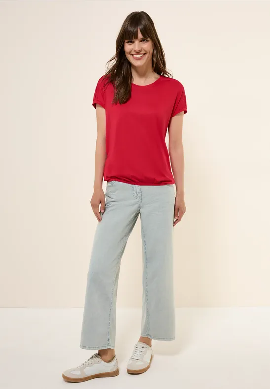 Shirt in Unifarbe glazed apple red