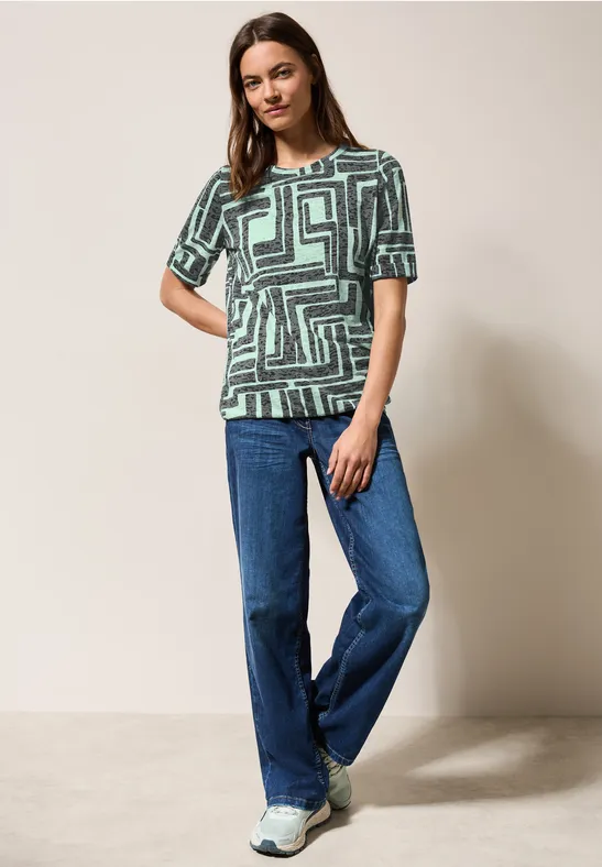 T-Shirt in Ausbrenner-Optik slate khaki