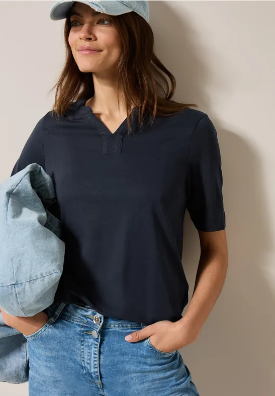 Shirt im Tunika-Look universal blue