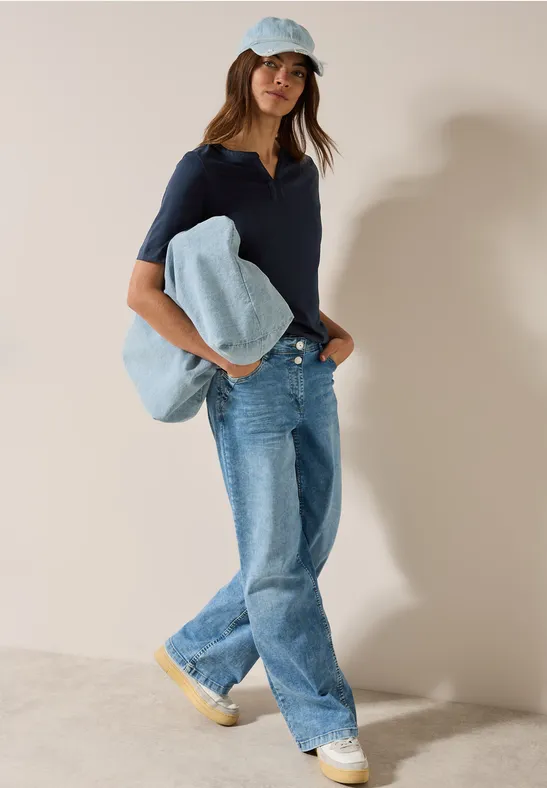 Shirt im Tunika-Look universal blue