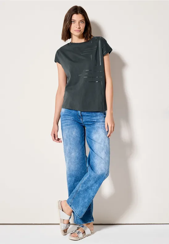 T-shirt avec impression sur film slate khaki