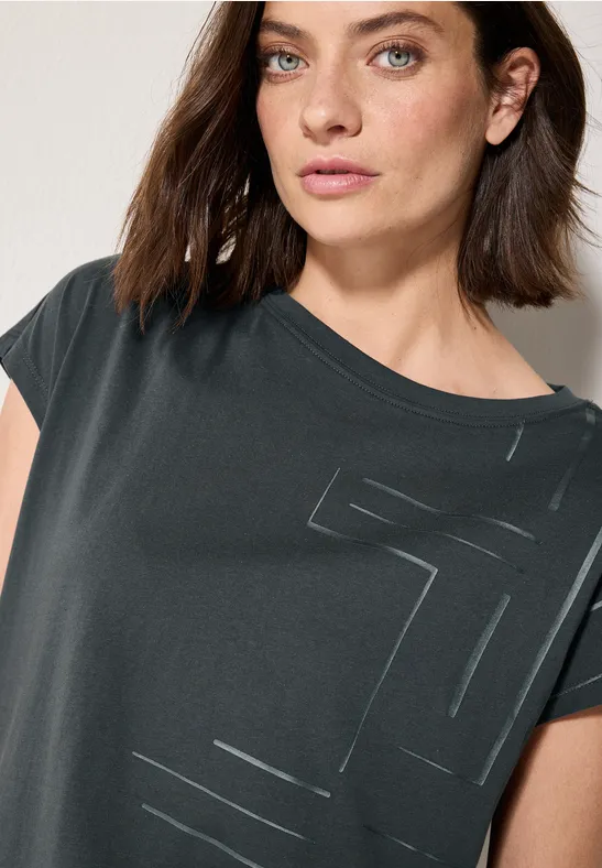 T-shirt avec impression sur film slate khaki