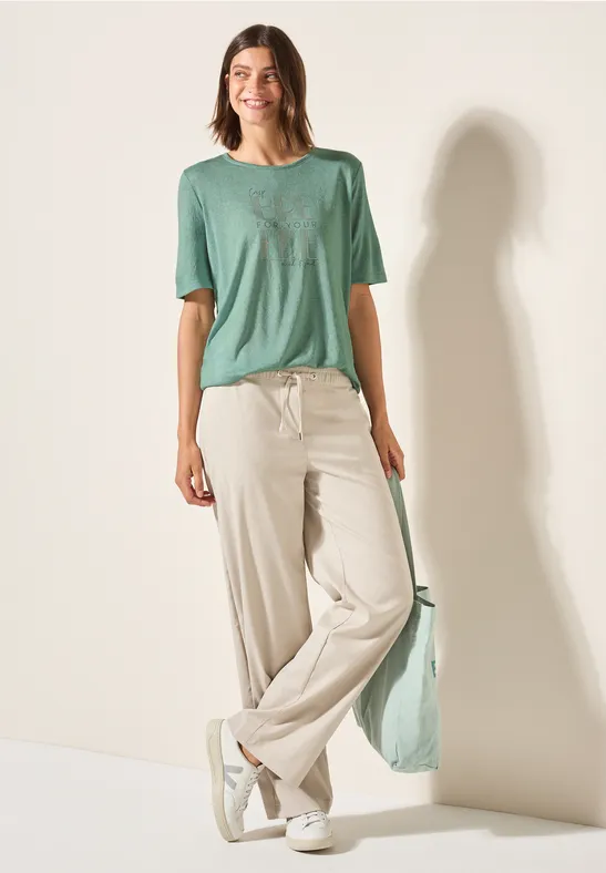 T-shirt en lin matcha green