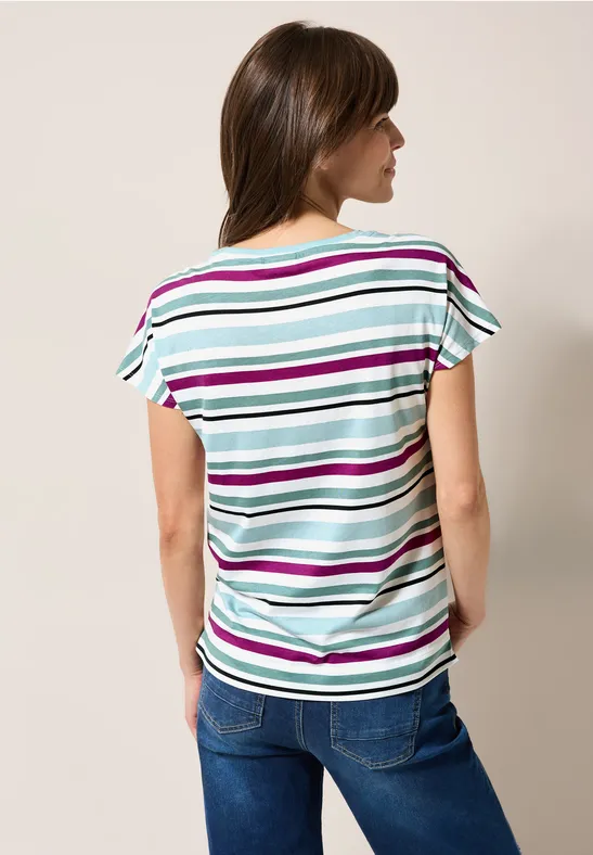 Gestreiftes T-Shirt matcha green