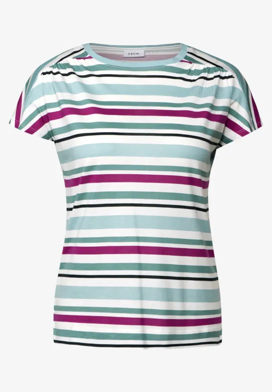 Gestreiftes T-Shirt matcha green
