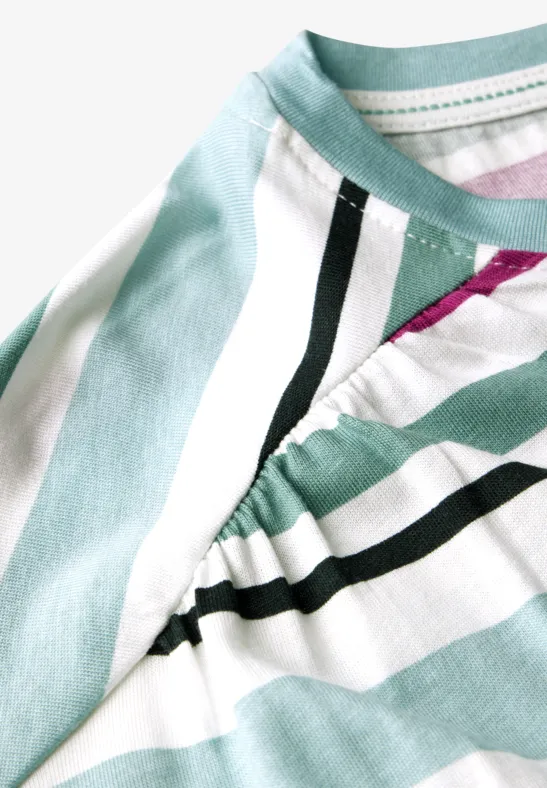 Gestreiftes T-Shirt matcha green