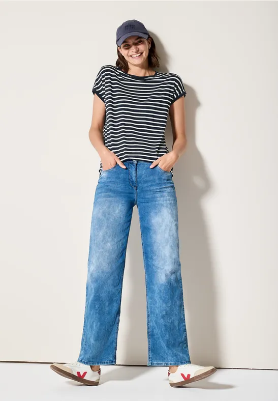 Gestreiftes T-Shirt universal blue