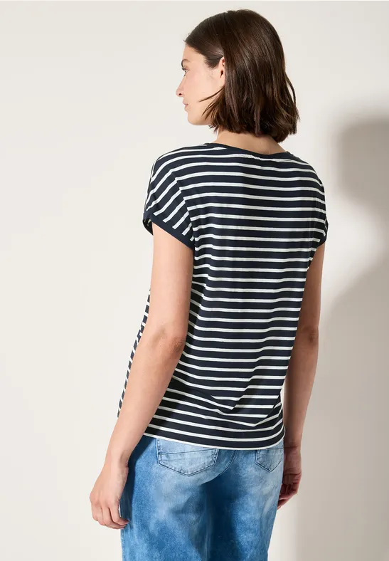Gestreiftes T-Shirt universal blue