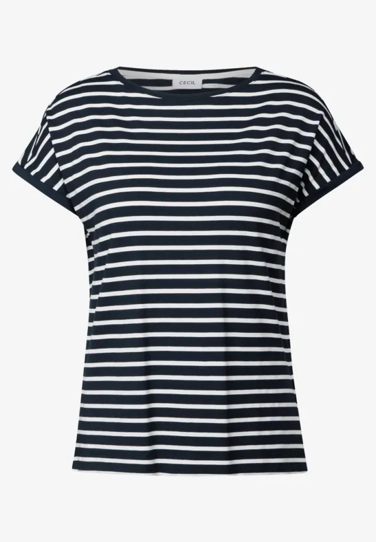 Gestreiftes T-Shirt universal blue