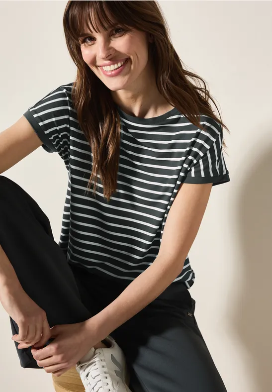 T-shirt à rayures slate khaki