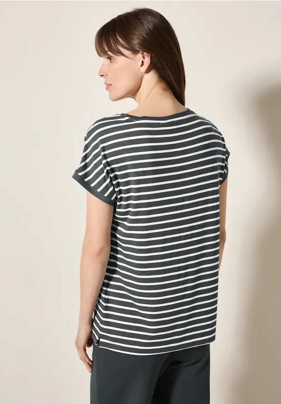 T-shirt à rayures slate khaki