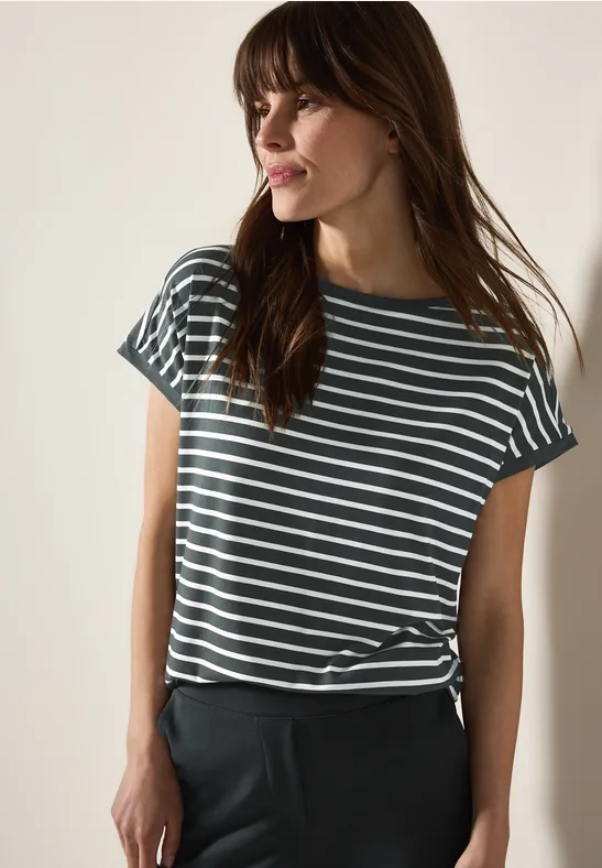 T-shirt à rayures slate khaki