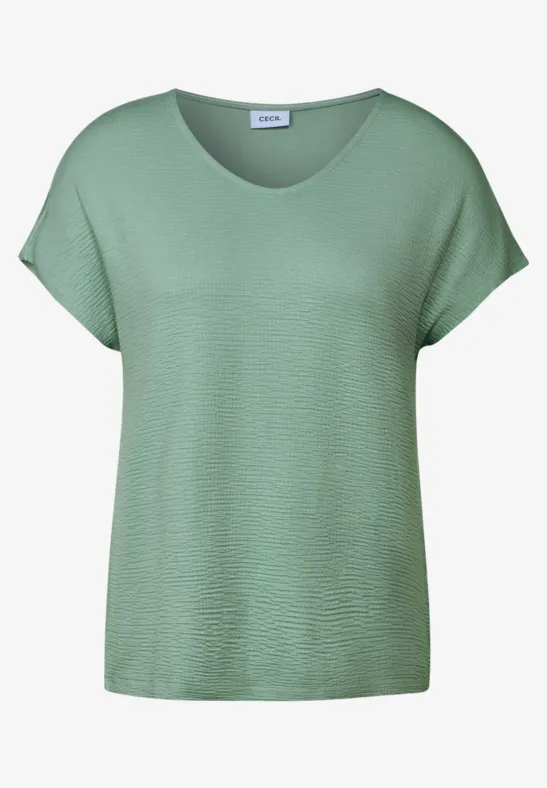 T-shirt à structure mixte matcha green