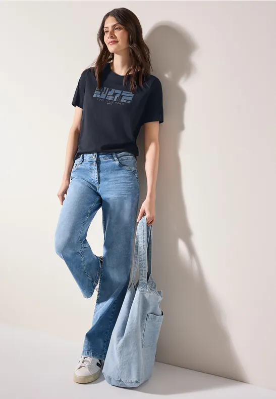 T-shirt basique avec imprimé universal blue