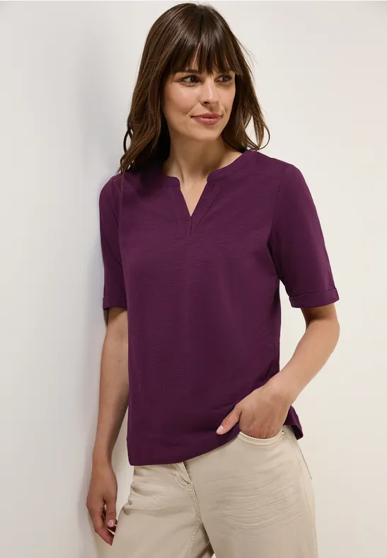 T-Shirt im Tunika-Look deep berry