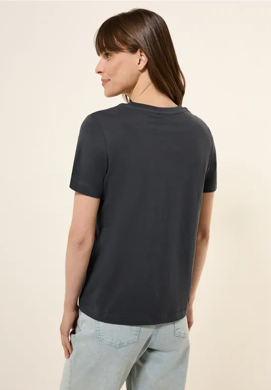 T-Shirt mit Frontprint volcanic grey