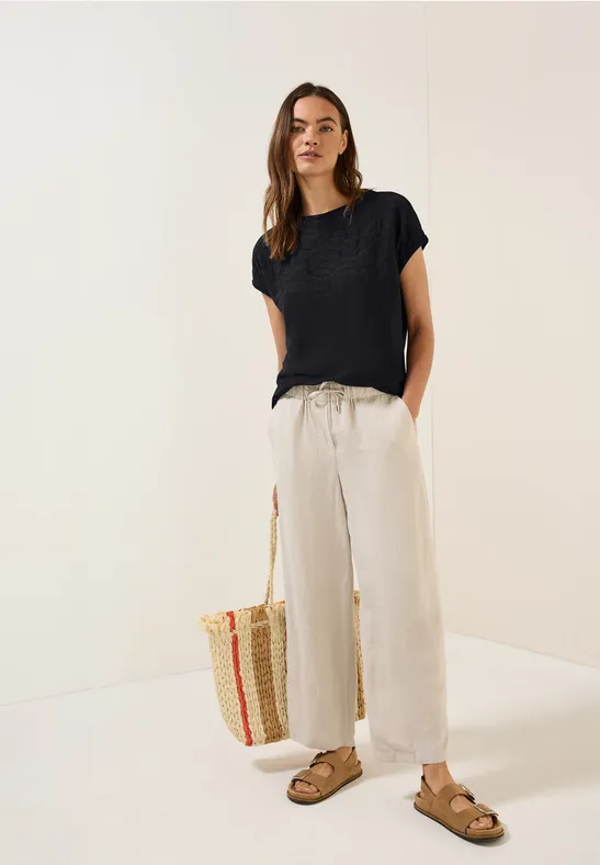 Shirt mit Stick-Muster Black
