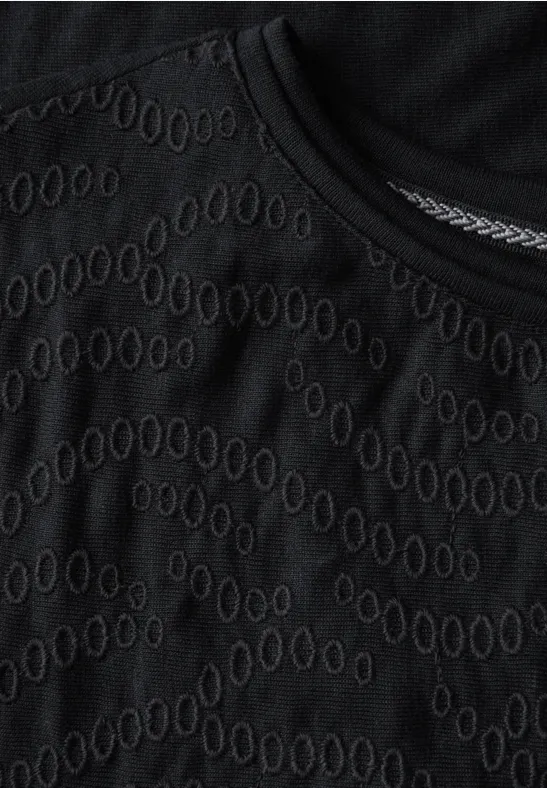 Shirt mit Stick-Muster Black