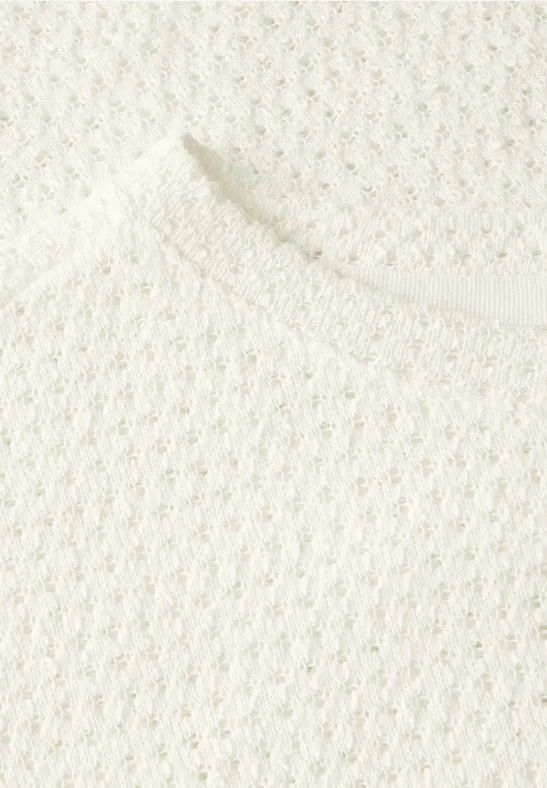 Struktur-T-Shirt vanilla white