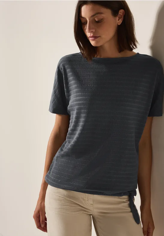 T-shirt à l'aspect smocké volcanic grey