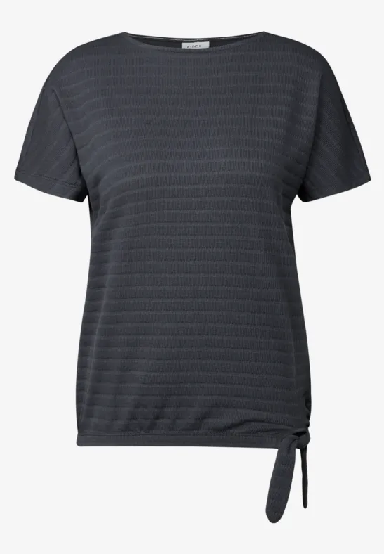 T-shirt à l'aspect smocké volcanic grey