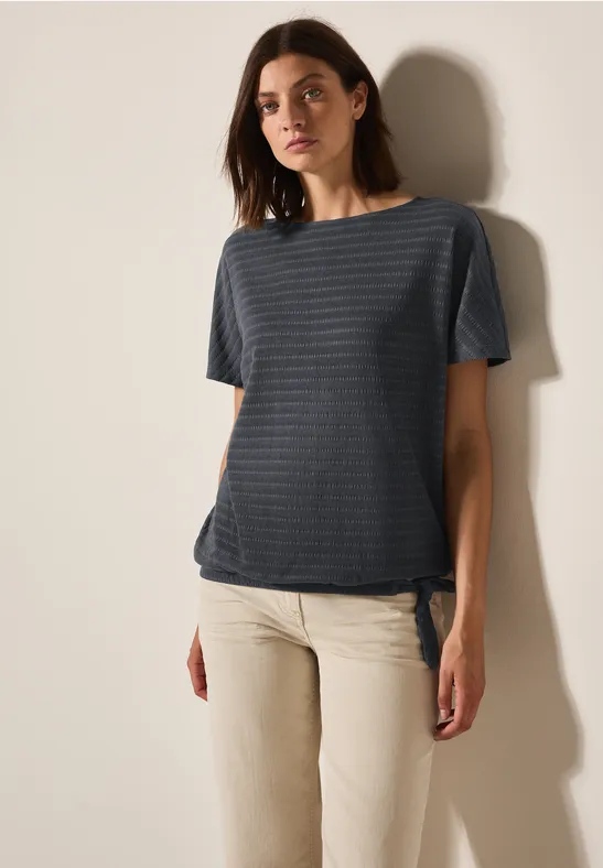 T-shirt à l'aspect smocké volcanic grey