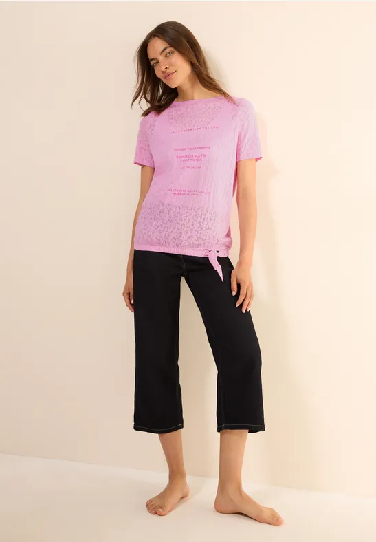 T-Shirt mit Schmucksteinen cherry blossom pink