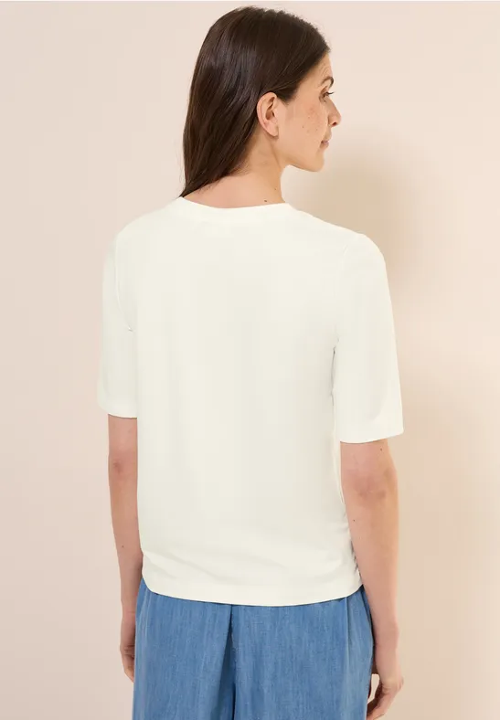 Softes Shirt mit Folienprint vanilla white