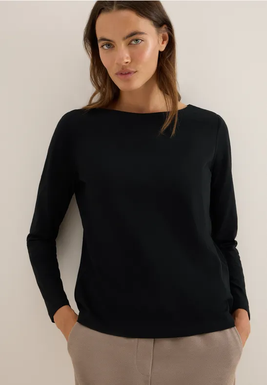 Basic Langarmshirt Black