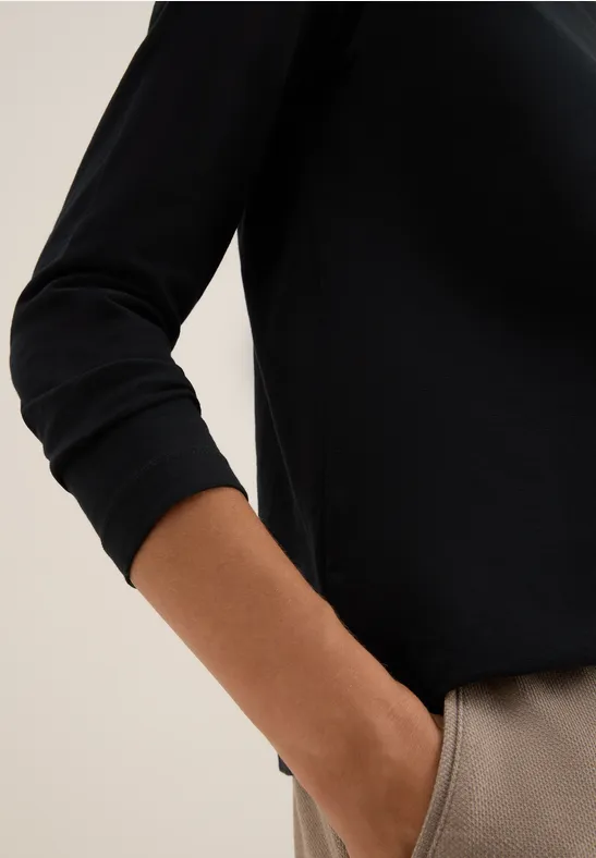 Basic Langarmshirt Black