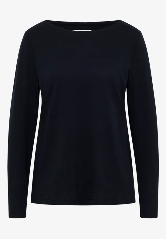 Basic Langarmshirt urban dark blue
